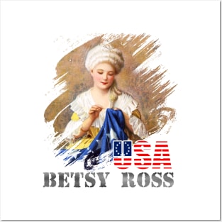 Betsy Ross 1776 Flag American Flag Tshirt Retro Vintage Highland Armory Posters and Art